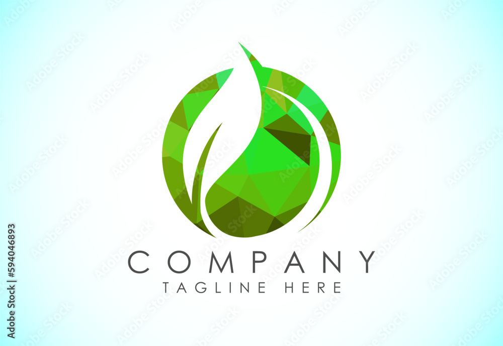 Low poly leaf icon sign symbol, Organic logo design vector illustration Low poly leaf icon sign symbol, Organic logo design vector illustration