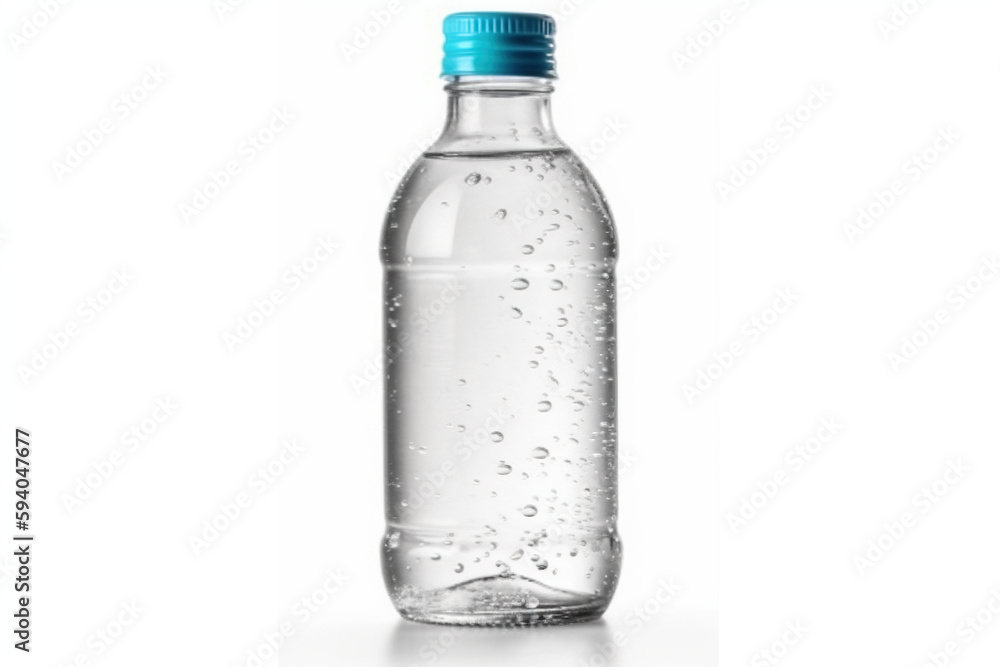 Fresh watter bottle. Water drops in bottle. Fresh watter bottle. Water drops in bottle.