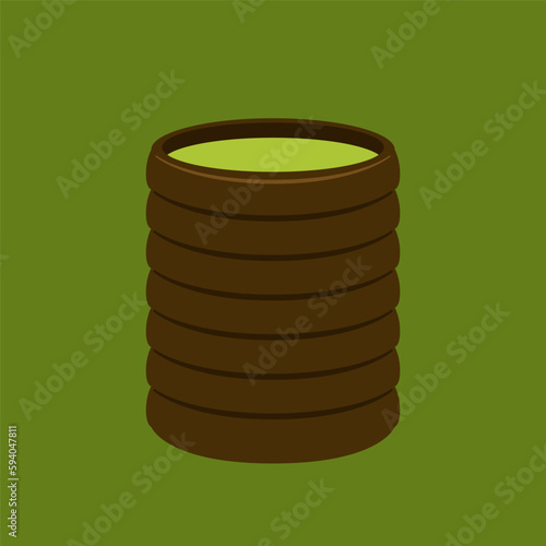 Green tea cup vector. wallpaper. free space for text. Matcha tea vector.