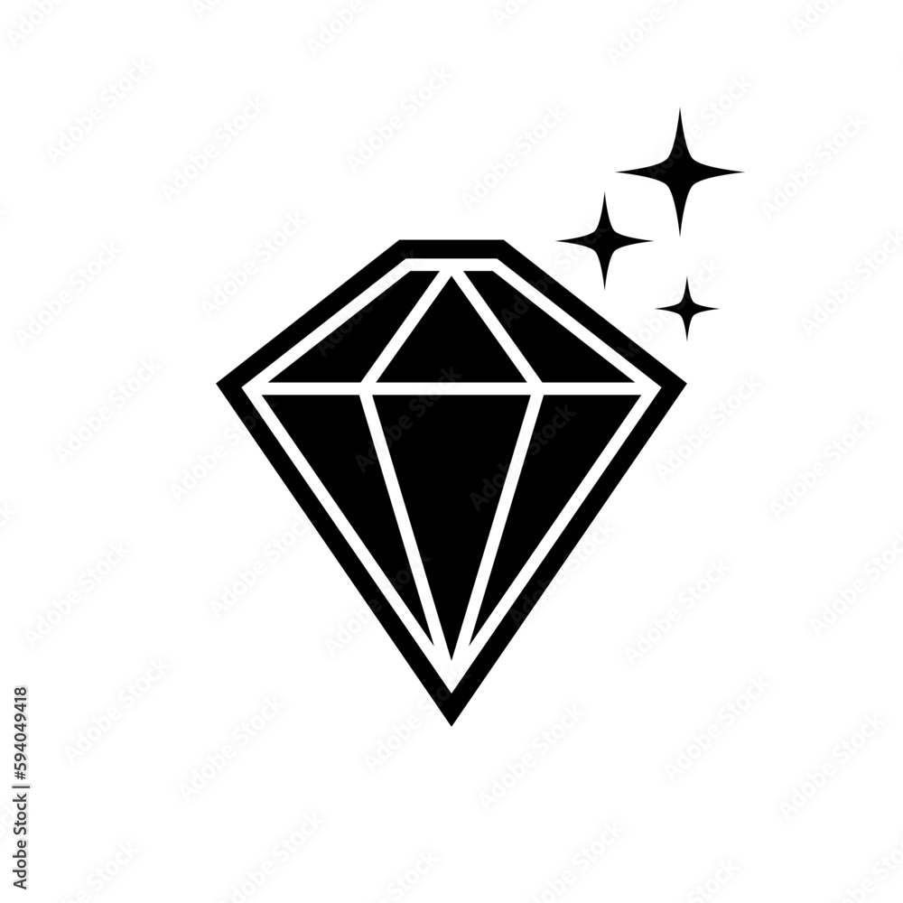 diamond icon in trendy flat design diamond icon in trendy flat design