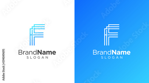 Letter F modern logo design for various types of businesses and company