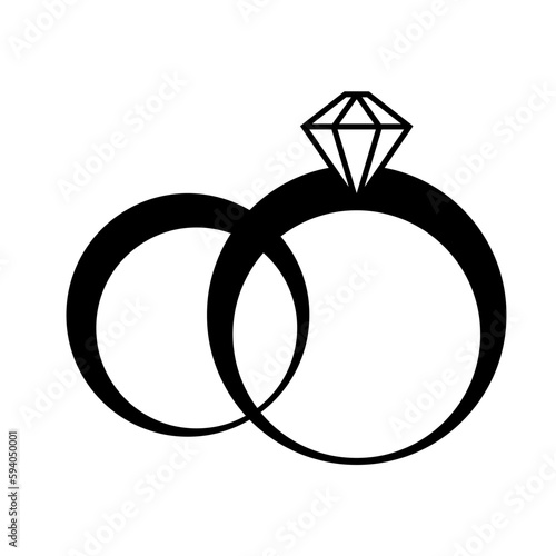 diamond ring icon vector logo template