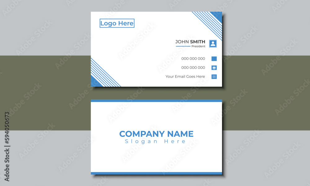 Modern Business Card - Creative and Clean Business Card Template. Portrait and landscape orientation. Horizontal and vertical layout. Vector illustration.