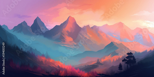 landscape background, pastel colors, abstract © RemsH