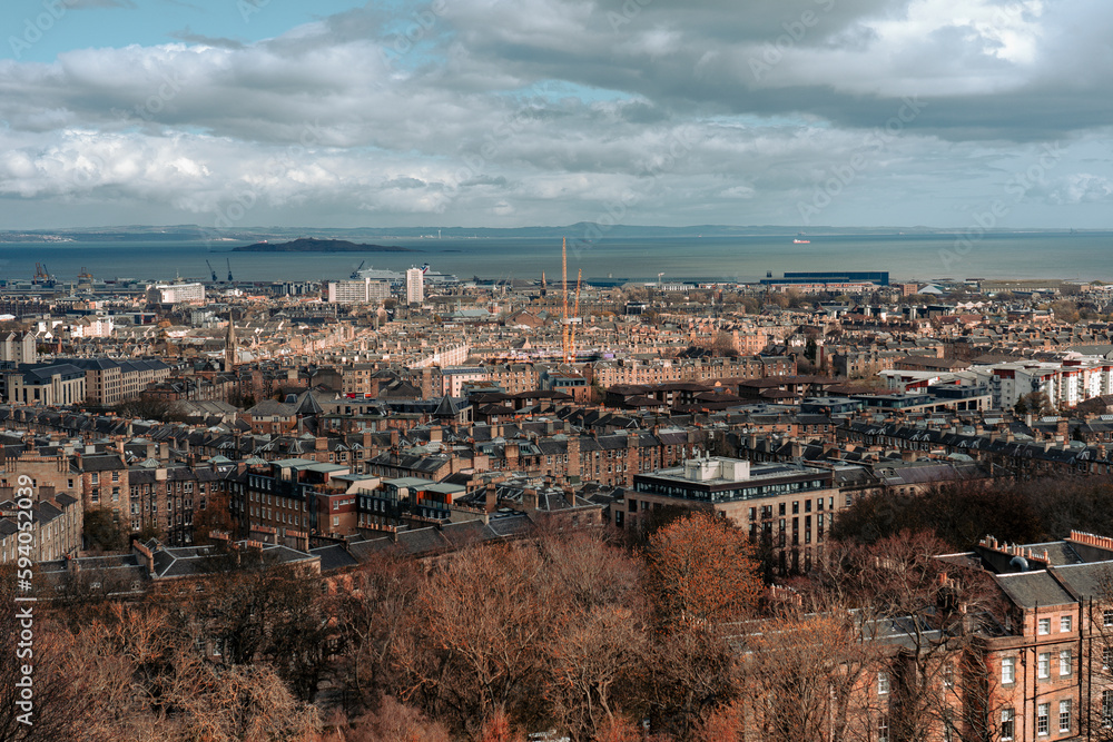 view of the city of edinburgh,scotland