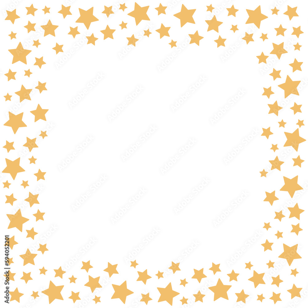 Square border frame with yellow stars. Isolated vector and PNG illustration on transparent background. Square border frame with yellow stars. Isolated vector and PNG illustration on transparent background.
