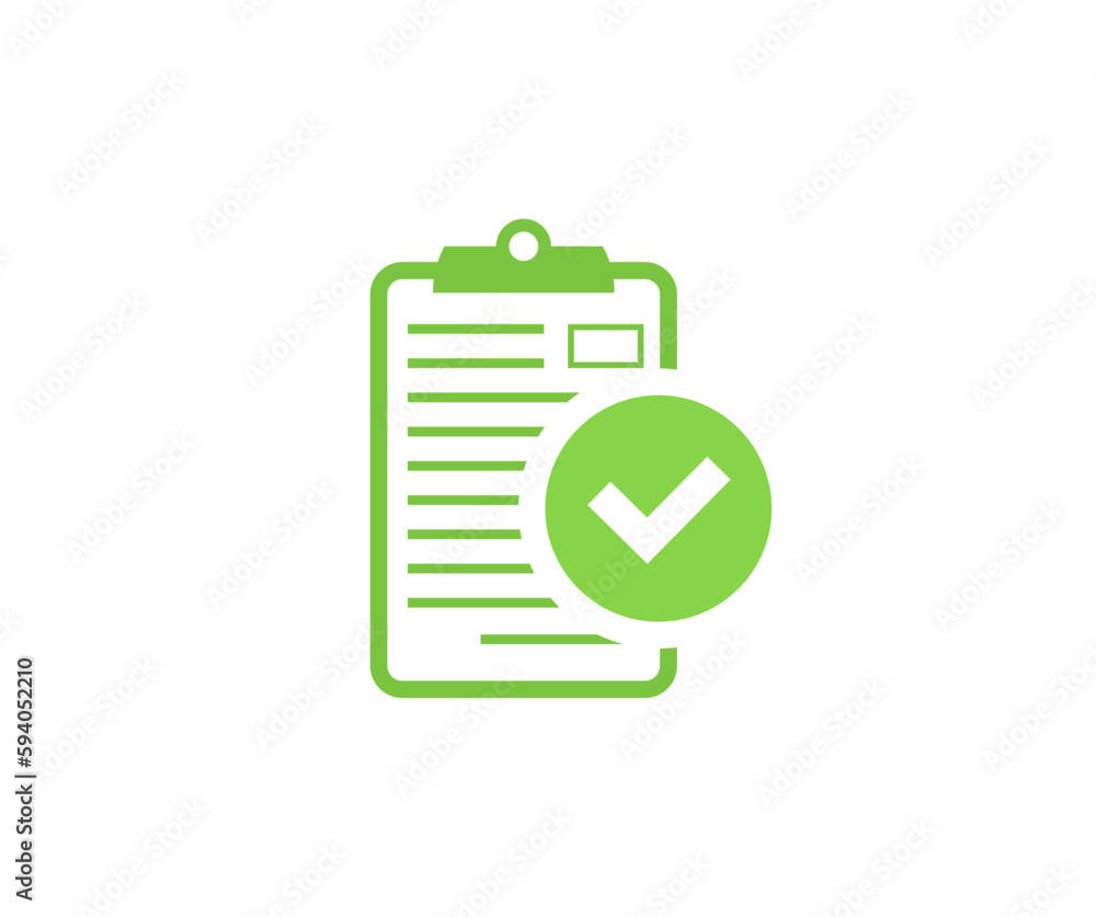 Compliance inspection approved logo design. Audit document icon, result report, verification control business concept vector design and illustration.
 - obrazy, fototapety, plakaty 