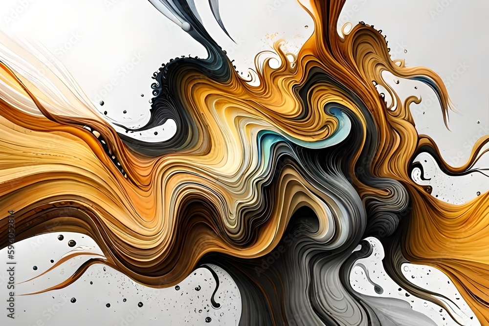 Hintergrund in fließenden Farben von Gold und Schwarz Hintergrund in fließenden Farben von Gold und Schwarz