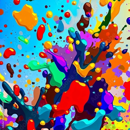 colorful background drops splash abstract art ai generate