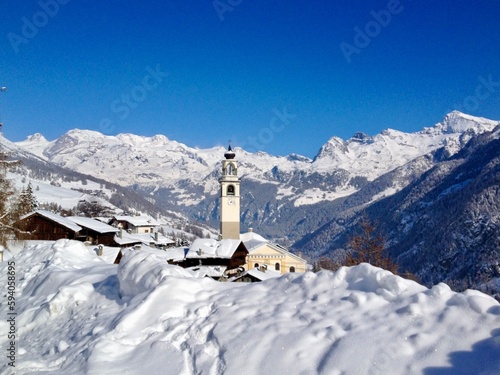 Canvastavla Mountain snow landscape Ayas Aosta Valley Italy
