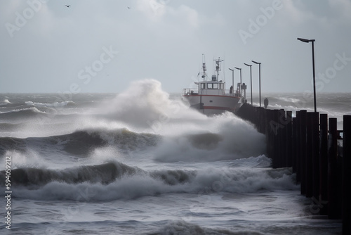 Ein Hurricane über dem Meer,