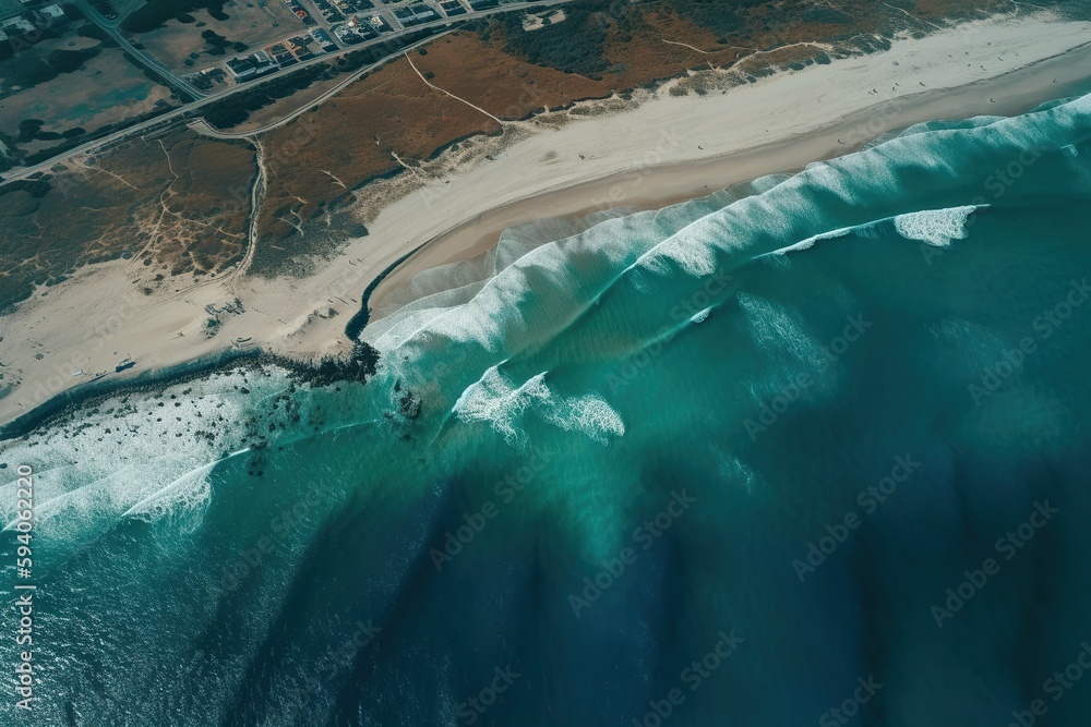 Drone Shot of the Sea Coast, Insane Color Grading, Blue & Cyan Water, Clean Water, Cinematic & Professional Shot