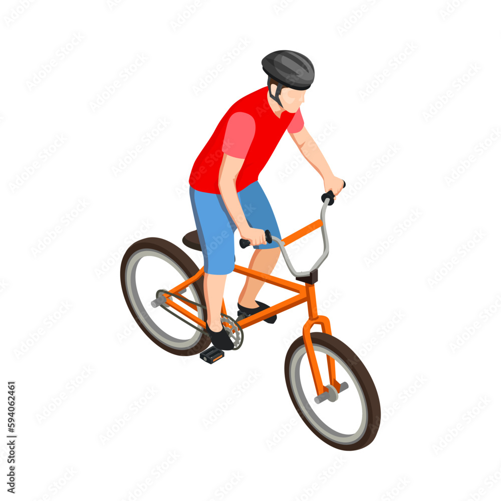 Fototapeta premium Isometric Cyclist Illustration