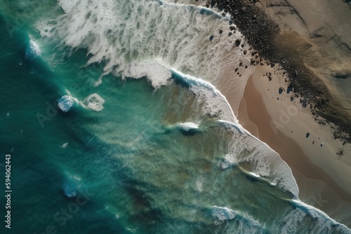 Drone Shot of the Sea Coast, Insane Color Grading, Blue & Cyan Water, Clean Water, Cinematic & Professional Shot