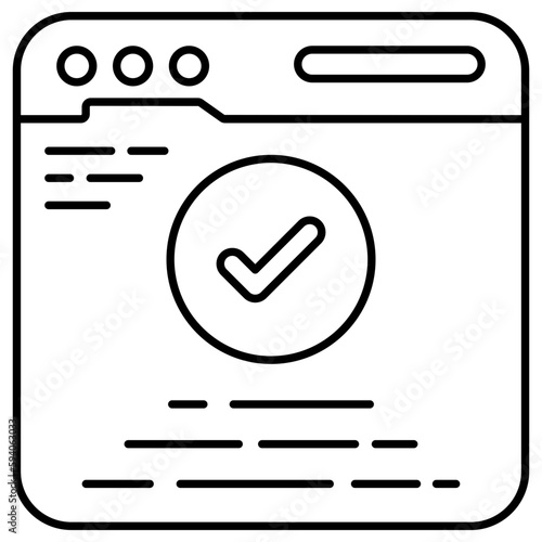 Trendy design icon of verified website 