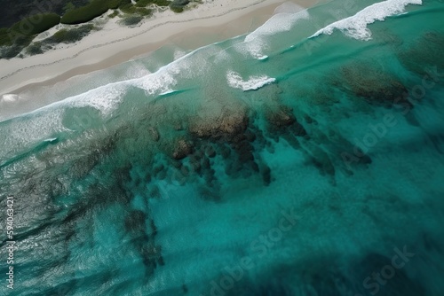 Drone Shot of the Sea Coast, Insane Color Grading, Blue & Cyan Water, Clean Water, Cinematic & Professional Shot