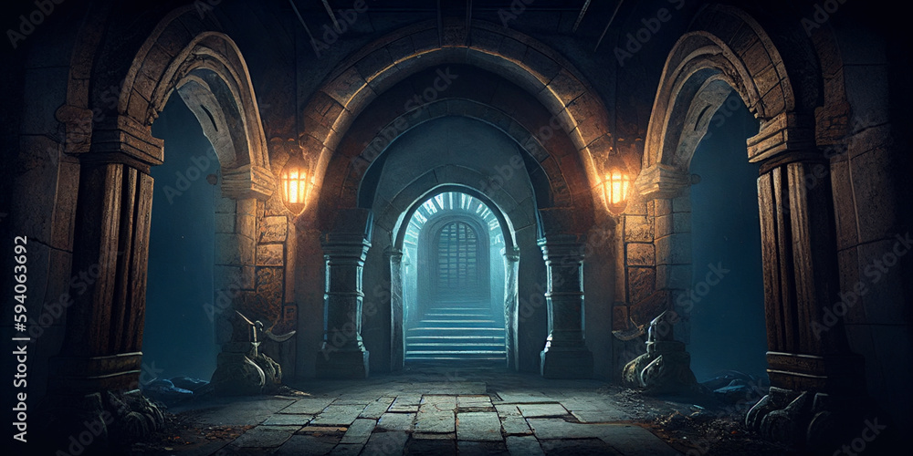 The corridor of an ancient castle. (AI) The corridor of an ancient castle. (AI)