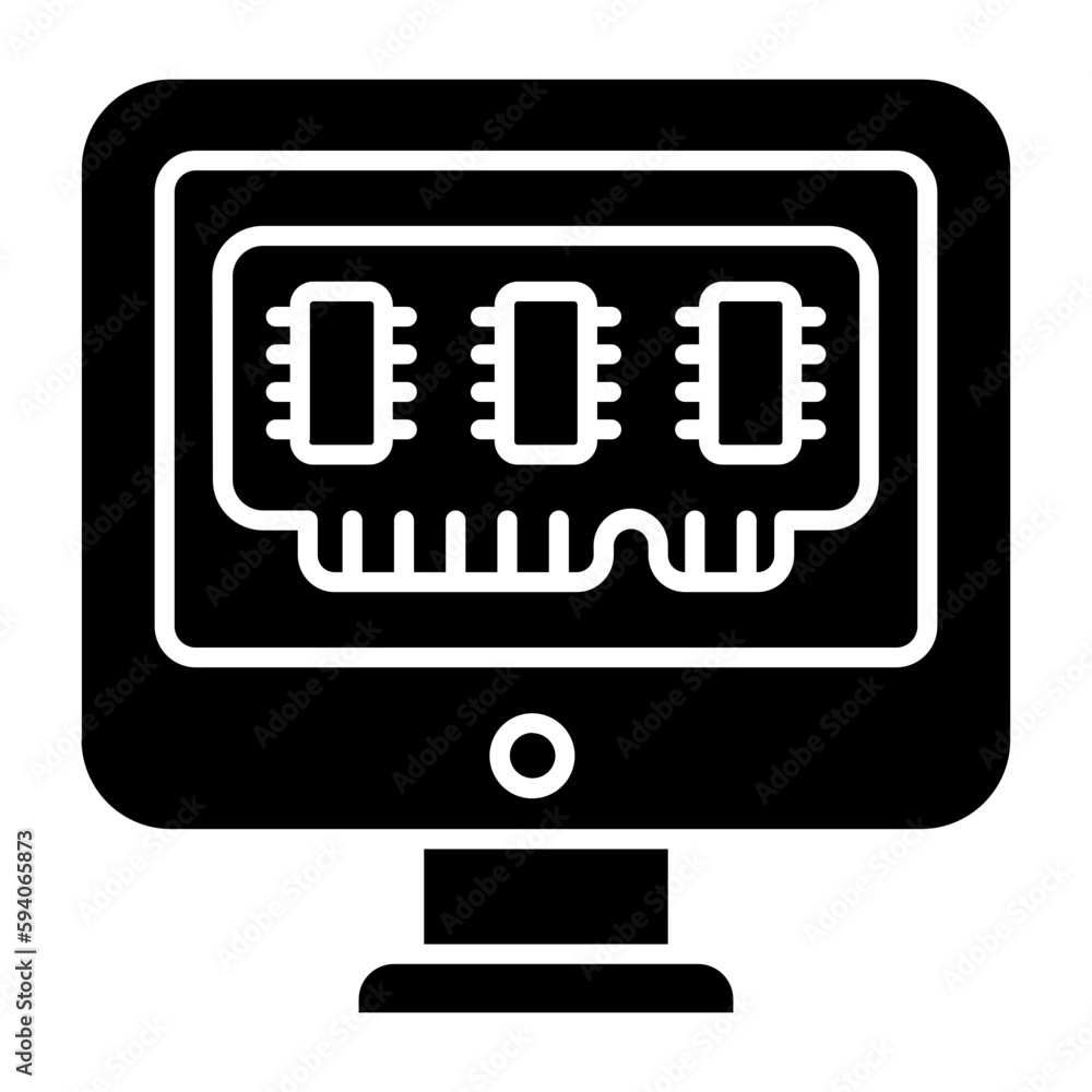 Computer Memory Glyph Icon Computer Memory Glyph Icon