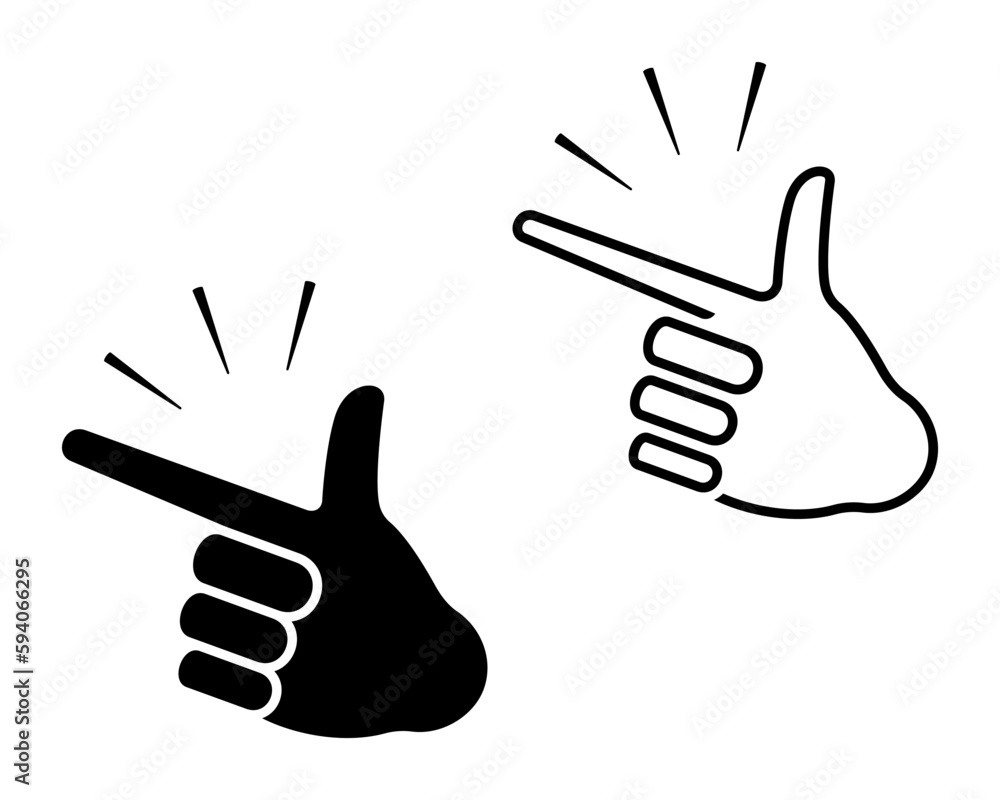 Human hand snapping finger gesture icon vector illustration set. Clicking fingers easy idea line