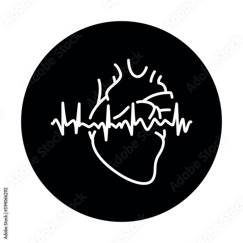 Irregular heartbeat color line icon. Human diseases.