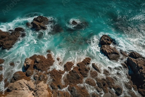 Drone Shot of a Sea Coast, Insane Color Grading, Clean Sea Water