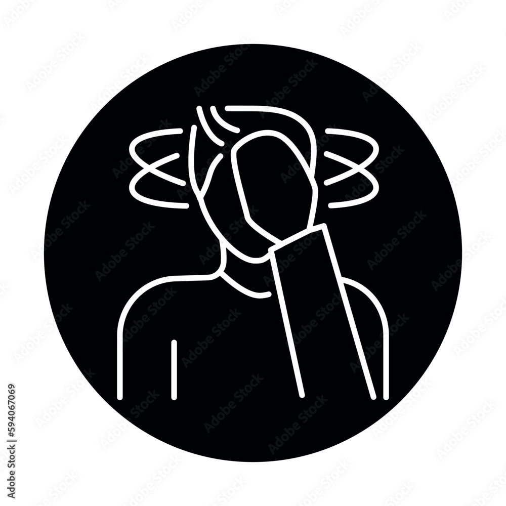 Vertigo color line icon. Human diseases. Vertigo color line icon. Human diseases.
