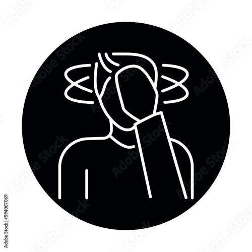Vertigo color line icon. Human diseases.
