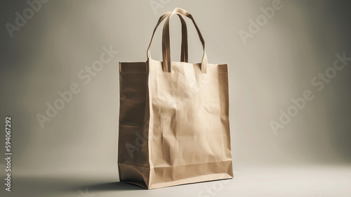 Eco friendly shopping bag isolated on white background. Al generated