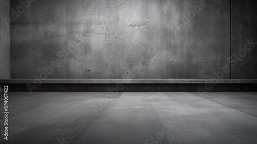 Empty gray color texture wall studio background. Al generated © ArtStage