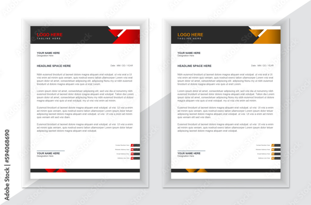 Abstract And Elegant Business Letterhead Template. Abstract And Elegant Business Letterhead Template.