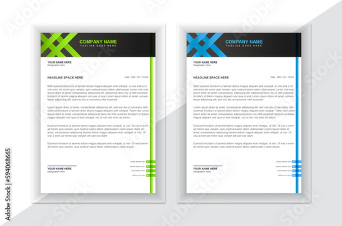 Attractive and modern corporate letterhead design template.