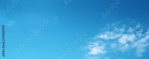Blue sky with clouds simple background, Generative AI