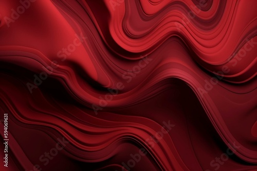 Red scarlett lines liquid wavy background. Stylish image of lava liquid stripes wallpaper. Generative AI photo