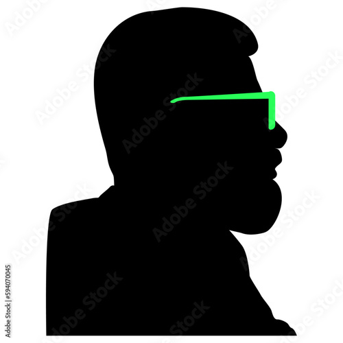 Perfil hombre con anteojos verdes
