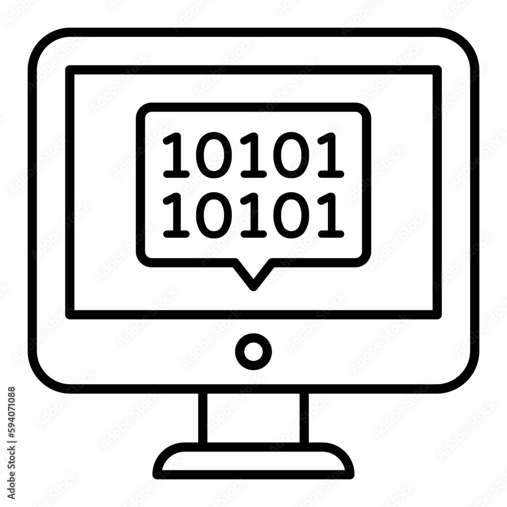 Coding Language Thin Line Icon Coding Language Thin Line Icon