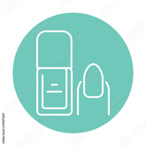 Pink nail polish color line icon. Pictogram for web page