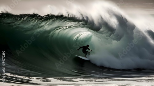 A surfer catching a massive wave © JLBGames