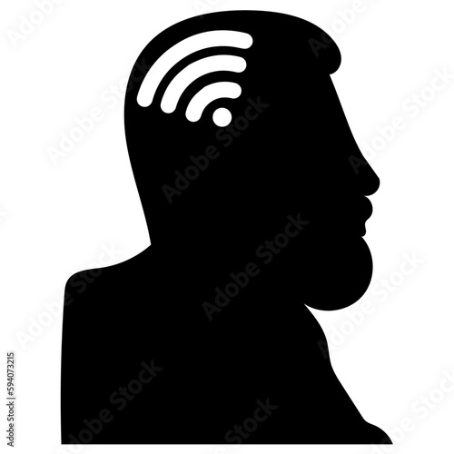 Hombre perfil con señal WiFi