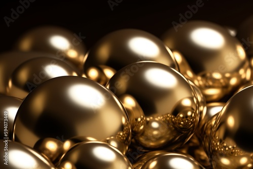 Golden pearls as macro shot for background