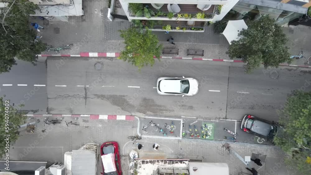 Aerial video of streets in Tel Aviv in the afternoon. Israel Aerial video of streets in Tel Aviv in the afternoon. Israel