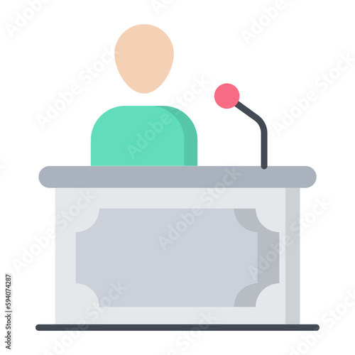 News Anchor Flat Icon