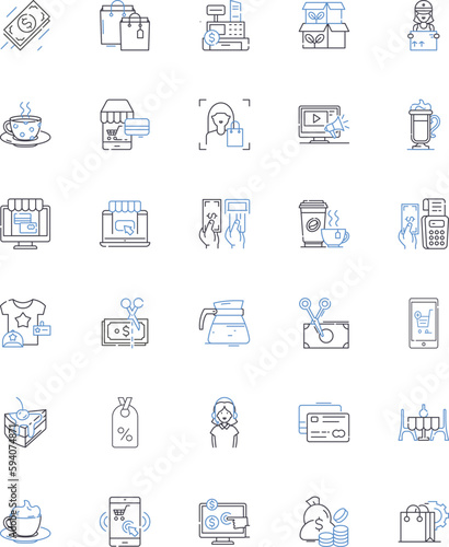 Emporium line icons collection. Boutique, Market, Luxury, Vintage, Artisan, Antique, Exquisite vector and linear illustration. Elegant,Chic,Treasures outline signs set