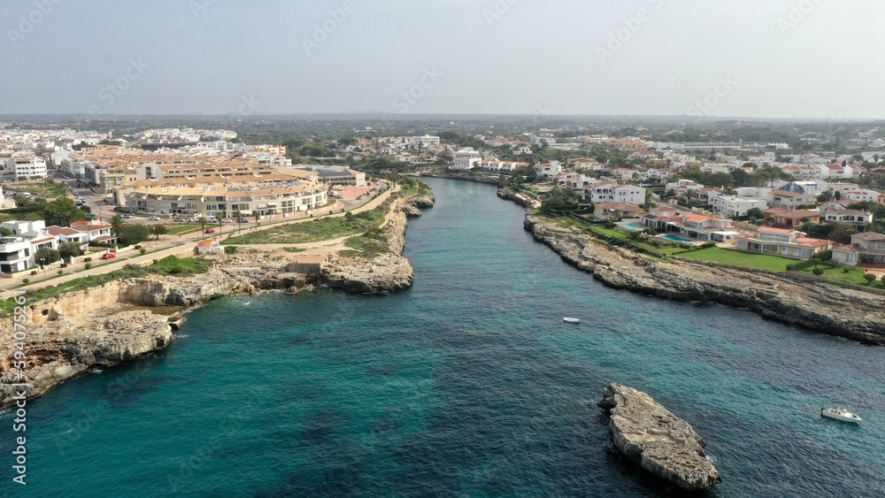 survol de Ciutadella de Menorca dans les îles Baléares en Espagne, minorque