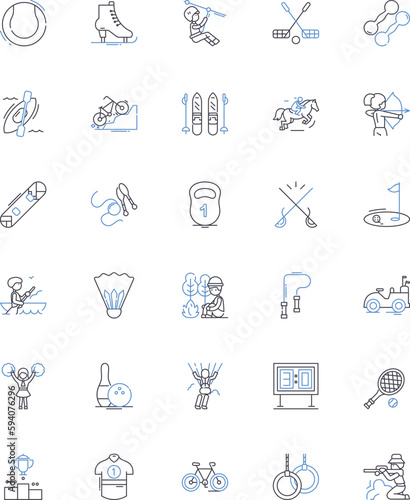 Apparatus line icons collection. Equipment, Device, Machine, Appliance, Instrument, Gear, Contraption vector and linear illustration. Gadget,System,Rig outline signs set