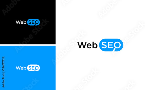 SEO (search engine optimization)  logo with magnifying glass, arrow and cursor symbol