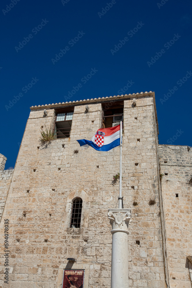 Tower of the old city walls of Trogir, Croatia