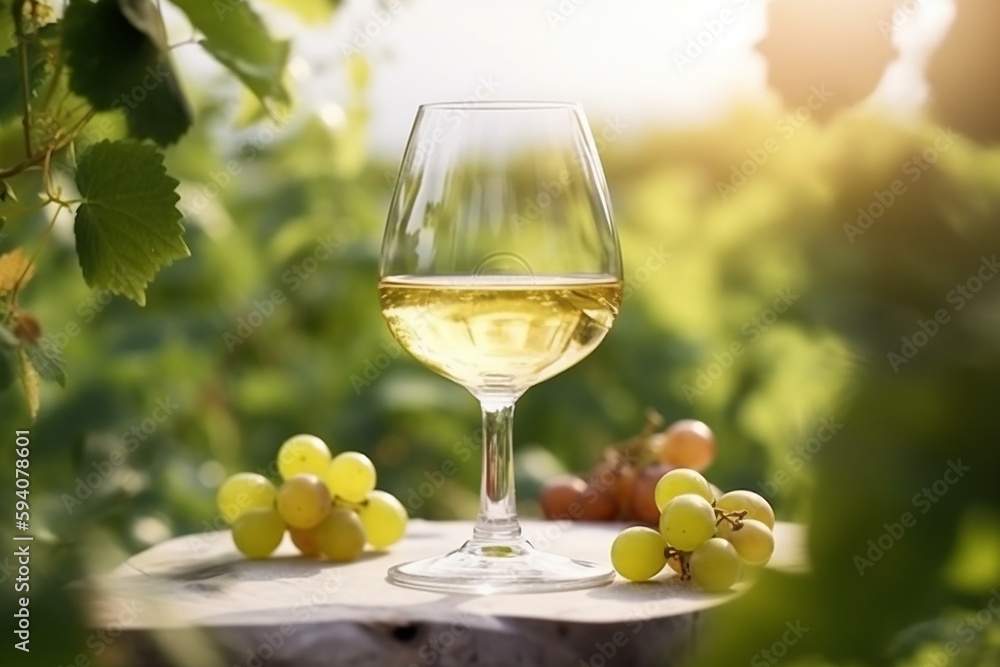 taça de vinho com uvas com fundo desfocado 