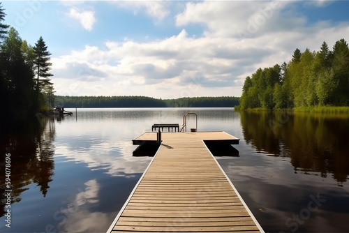 lugar maravilhoso com doca à beira do lago