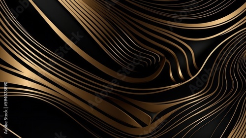 abstract black and gold background illustration. Generative AI