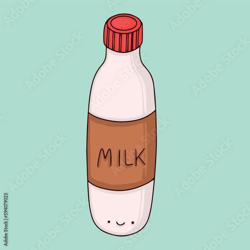 Milk. Milk in a bottle. Illustration of a dairy product